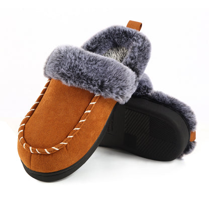 Slide Into Rugged Warmth – Suede Slippers Built for Chilly Days
