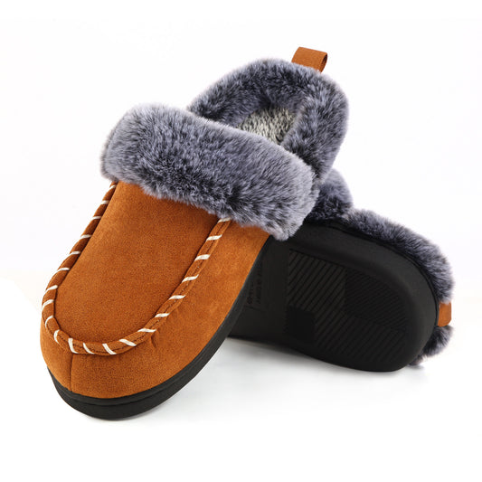 Slide Into Rugged Warmth – Suede Slippers Built for Chilly Days